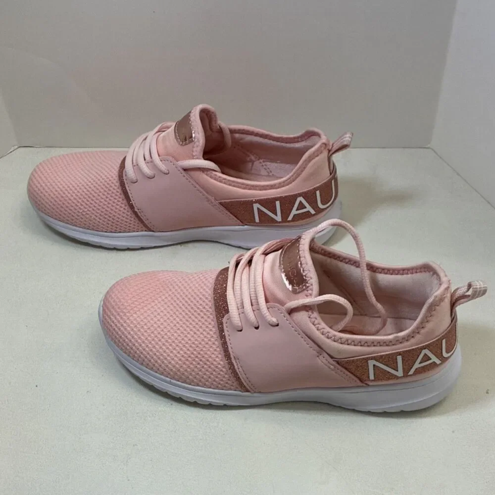 Nautica Girls Pink Lace Up Lightweight Sneakers US 4 UK 3 EU 36